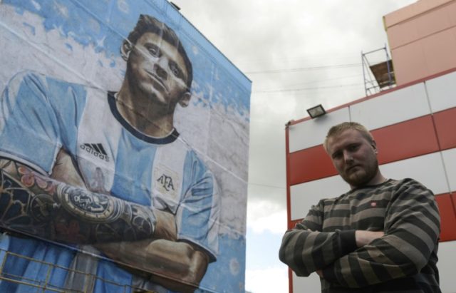 Giant mural tribute to 'legend' Messi at Argentina base camp