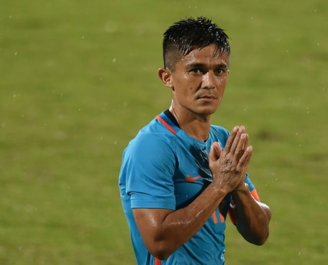 Indian captain Chhetri equals Messi's tally of 64 goals