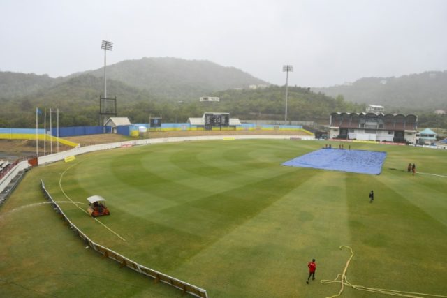 Smith battles for Windies on soggy, slow going day