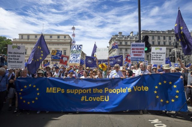 Tens of thousands march in London for second Brexit vote
