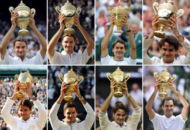 Roger Federer's eight Wimbledon titles