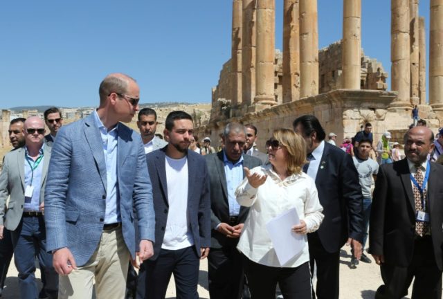Prince William visits Jordan's Roman ruins at Jerash
