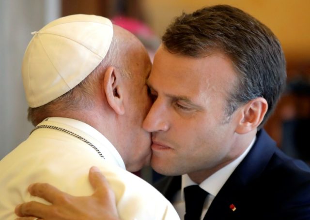 Pope receives French president Macron at the Vatican