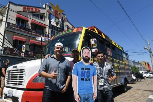 The Mexicans and their World Cup cardboard cutout friend