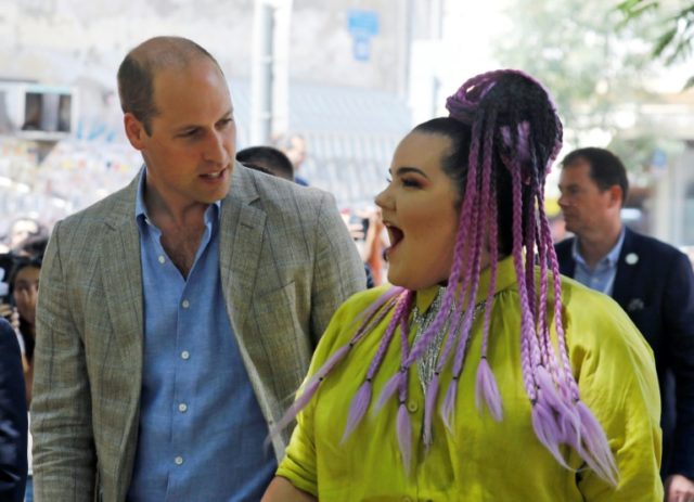 Prince William takes a stroll with Israel Eurovision queen