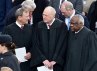 The departure of Justice Kennedy (C), seen here in January 2017, will give President Donald Trump a chance to shift the top US court decisively to the right The departure of Justice Kennedy (C), seen here in January 2017, will give President Donald Trump a chance to shift the top US court decisively to the right