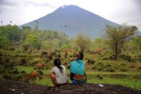 Mount Agung on Bali rumbled back to life last year and has been erupting periodically since