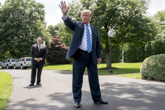 Trump US North Korea Donald Trump, Mike Pompeo President Donald Trump, center, accompanied by Secretary of State Mike Pompeo, left, speaks to members of the media on the South Lawn outside the Oval Office in Washington, Friday, June 1, 2018, after meeting with former North Korean military intelligence chief Kim Yong Chol. After the meeting Trump announced that the Summit with North Korea will go forward. (AP Photo/Andrew Harnik) The Associated Press