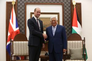 Prince William meets Palestinian leader Abbas in West Bank