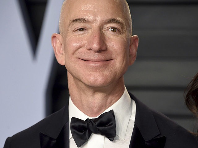 Jeff Bezos arrives at the Vanity Fair Oscar Party on Sunday, March 4, 2018, in Beverly Hills, Calif. (Photo by Evan Agostini/Invision/AP)