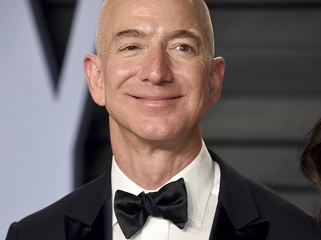 Jeff Bezos arrives at the Vanity Fair Oscar Party on Sunday, March 4, 2018, in Beverly Hills, Calif. (Photo by Evan Agostini/Invision/AP)