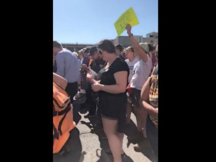 Hundreds of left-wing protesters rallying to abolish the U.S. Immigration and Customs Enfo