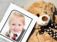 ROTHESAY, ISLE OF BUTE, SCOTLAND - JULY 04: A school picture of Alesha MacPhail is left at a house on Ardbeg road on July 4, 2018 in Rothesay, Isle of Bute, Scotland.The case has become a murder inquiry yesterday evening following the post-mortem examination on the six year old, police …