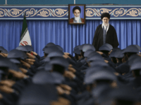 Ali Khamenei In this picture released by official website of the office of the Iranian supreme leader, Supreme Leader Ayatollah Ali Khamenei stands as army air force and air defense staff salute at the start of their meeting in Tehran, Iran, Thursday, Feb. 8, 2018. A portrait of the late revolutionary founder …