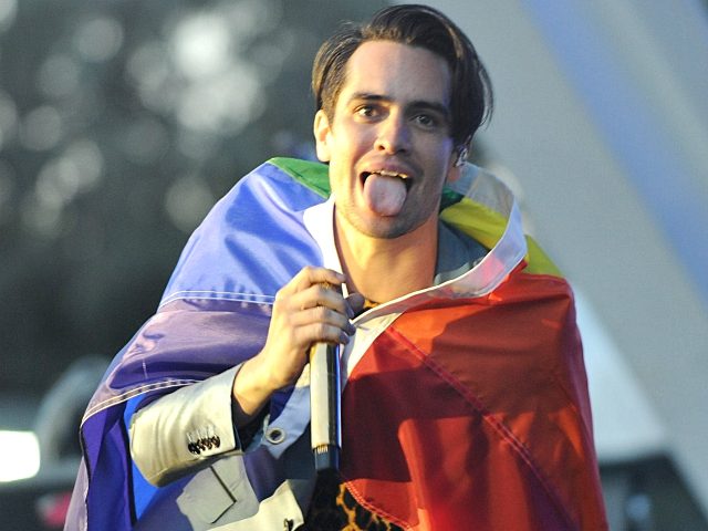 Brendon Urie of Panic! At The Disco performs at Bayfront Park Amphitheater on Tuesday, Jun