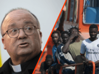(L) Archbishop of Malta Charles Scicluna gives a press conference at the Apostolic Nunciature in Santiago on June 12, 2018. - Scicluna, the Vatican's top abuse investigator, and another papal envoy Jordi Bertomeu arrived in Chile on Tuesday. The two officials are to travel to Osorno, the Catholic diocese that …