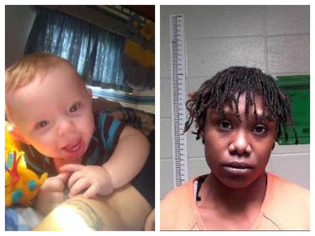 Combo of Felicia Marie Nicole Smith and baby Levi Cole Ellerbe. Police say the woman kidna