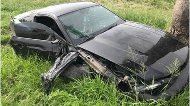 Ford Mustang driven by an alleged human smuggler crashed into an innocent victim following a high-speed pursuit. (Photo: U.S. Border Patrol/Rio Grande Valley Sector)