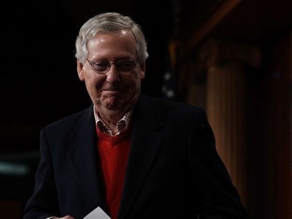 WASHINGTON, DC - DECEMBER 22: U.S. Senate Majority Leader Sen. Mitch McConnell (R-KY) leav