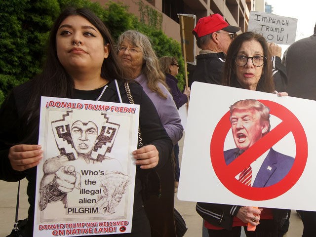 SAN DIEGO, CA-MARCH 12: Anti-Donald Trump demonstrators during a rall on March 12, 2018 in
