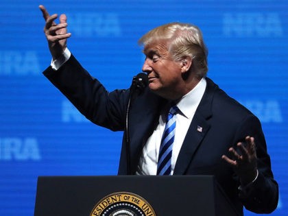 DALLAS, TX - MAY 04: U.S. President Donald Trump speaks at the NRA-ILA Leadership Forum du