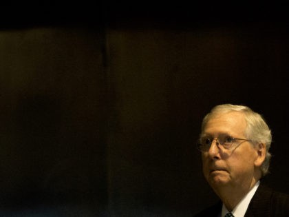 WASHINGTON, DC - JUNE 14: Republican Senator Mitch McConnell (R-KY) leaves a meeting on Ca