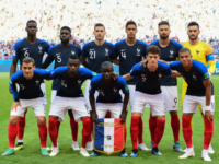 GettyImages-987859820 (BACK L to R) France's midfielder Paul Pogba, France's defender Samuel Umtiti, France's defender Lucas Hernandez, France's defender Raphael Varane, France's forward Olivier Giroud, France's goalkeeper Hugo Lloris, (FRONT L to R) France's forward Antoine Griezmann, France's midfielder Blaise Matuidi, France's midfielder N'Golo Kante, France's defender Benjamin Pavard and France's …