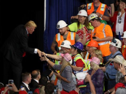 GREAT FALLS, MT - JULY 05: U.S. president Donald Trump greets supporters during a campaig