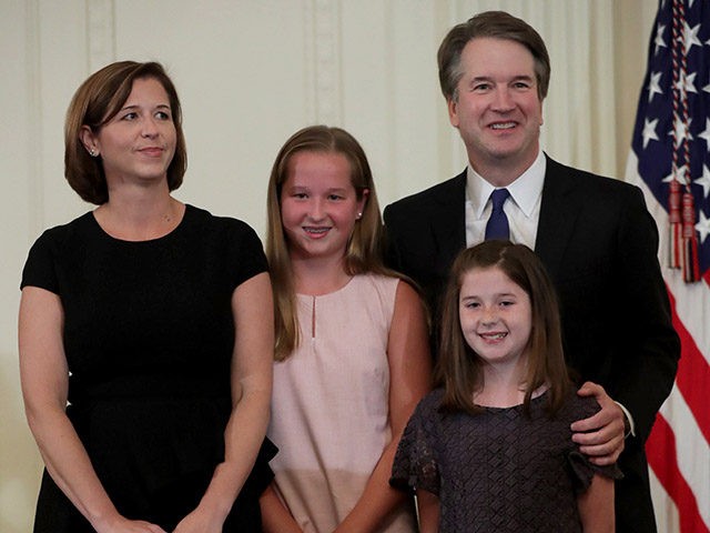 WASHINGTON, DC - JULY 09: U.S. Circuit Judge Brett M. Kavanaugh stands with his family as