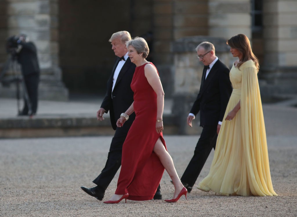 Image result for PHOTOS OF THERESA MAY DONALD TRUMP AT BLENHEIM PALACE