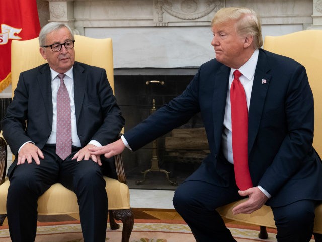 US President Donald Trump meets with European Commission President Jean-Claude Juncker in