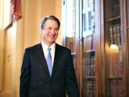 WASHINGTON, DC - JULY 10: Judge Brett Kavanaugh leaves the room following a meeting and press availability with Senate Judiciary Committee Chairman Charles Grassley (R-IA) at the U.S. Capitol July 10, 2018 in Washington, DC. U.S. President Donald Trump nominated Kavanaugh to succeed retiring Supreme Court Associate Justice Anthony Kennedy.