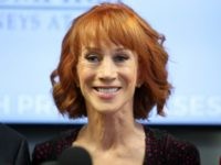 Kathy Griffin speaks during a press conference at The Bloom Firm on June 2, 2017 in Woodland Hills, California. Griffin is holding the press conference after a controversial photoshoot where she was holding a bloodied mask depicting President Donald Trump and to address alleged bullying by the Trump family. (Photo …