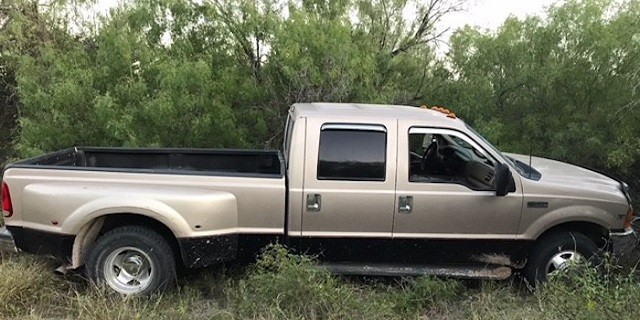 Tan Ford F-250 pickup truck found abandoned by human smugglers on a ranch near Freer, Texas.