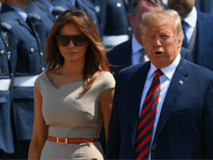 STANSTED, ESSEX - JULY 12: U.S. President Donald Trump and First Lady Melania Trump arrive
