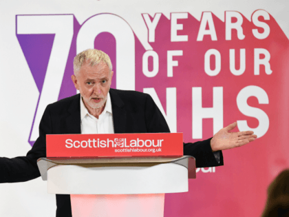 LIVINGSTON, SCOTLAND - JUNE 29: Jeremy Corbyn, Leader of the Labour Party, addresses a NHS rally at the Howden Park Centre on June 29, 2018 in Livingston.Scotland.Mr Corbyn, outlined how future UK Labour government could provide more money for pubic investment and services in Scotland on a visit to Livingston. …