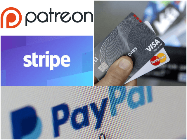 Stripe, PayPal, and Patreon
