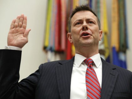 eputy Assistant FBI Director Peter Strzok is sworn in before a joint committee hearing of the House Judiciary and Oversight and Government Reform committees in the Rayburn House Office Building on Capitol Hill July 12, 2018 in Washington, DC. While involved in the probe into Hillary Clinton's use of a …