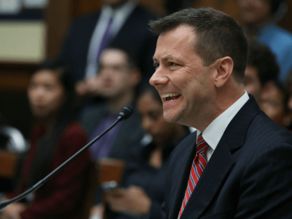 Deputy Assistant FBI Director Peter Strzok speaks during a joint committee hearing of the House Judiciary and Oversight and Government Reform committees hearing in the Rayburn House Office Building on Capitol Hill July 12, 2018 in Washington, DC. While involved in the probe into Hillary Clinton's use of a private …
