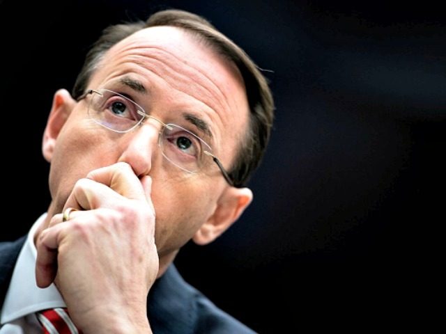 Deputy Attorney General Rod Rosenstein listens during a hearing of the House Judiciary Com