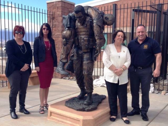 The family of slain Border Patrol Agent Brian Terry at the unveiling of his memorial statue in Arizona. (Family Photo)