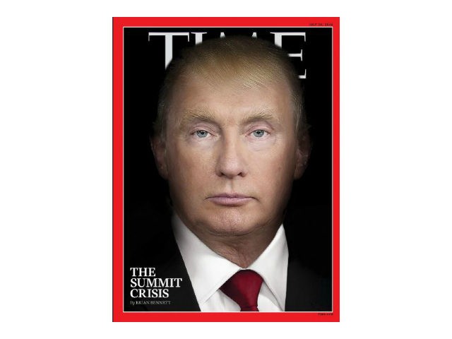 Time magazine cover with Donald Trump morphing into Putin
