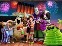 Steve Buscemi, Fran Drescher, Adam Sandler, David Spade, Kevin James, Molly Shannon, Genndy Tartakovsky, Keegan-Michael Key, Selena Gomez, Andy Samberg, and Asher Blinkoff in Hotel Transylvania 3: Summer Vacation (Columbia Pictures, 2018)