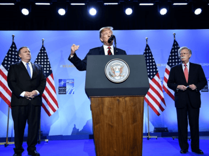 Trump NATO Podium