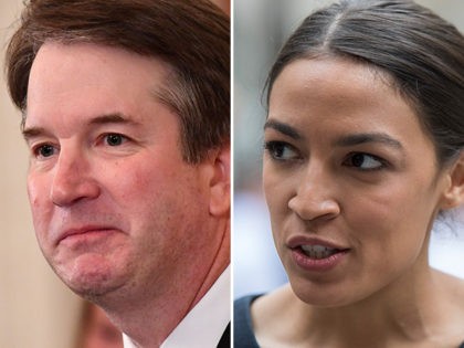 Supreme Court nominee Brett Kavanaugh and Alexandria Ocasio-Cortez.