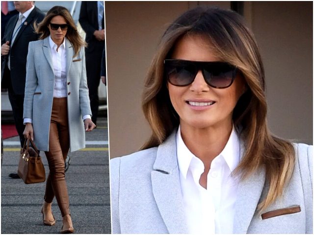 Fashion Notes: Melania Trump Stuns in Finland Wearing Ice Blue Coat by Emerging American Designer