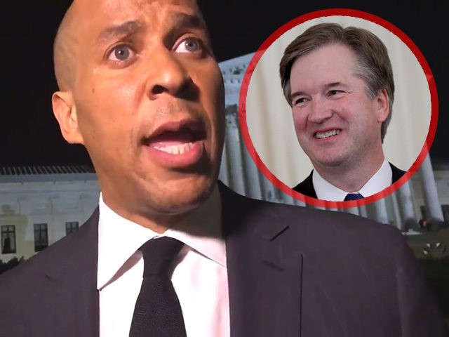 Sen. Cory Booker reacts to the nomination of Brett Kavanaugh for Supreme Court justice.