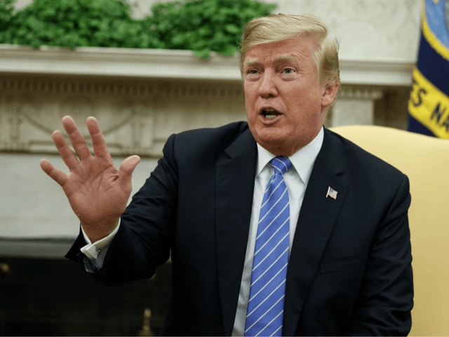 President Donald Trump speaks during a meeting with Dutch Prime Minister Mark Rutte in the