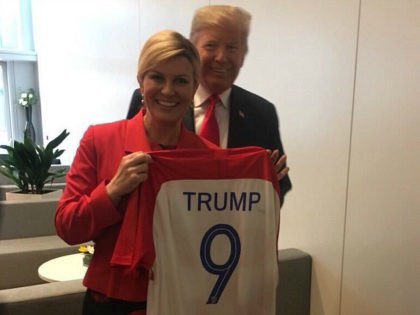 President Trump Given a Croatia Jersey Hours Before Upset Win Over England