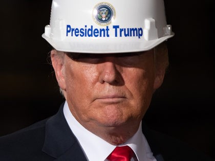 US President Donald Trump tours US Steel's Granite City Works steel mill in Granite City, Illinois on July 26, 2018. (Photo by SAUL LOEB / AFP) (Photo credit should read SAUL LOEB/AFP/Getty Images)